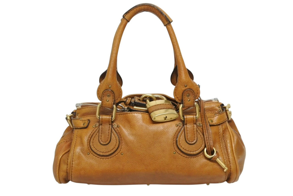 Chloe Paddington Handbag brown leather padlock